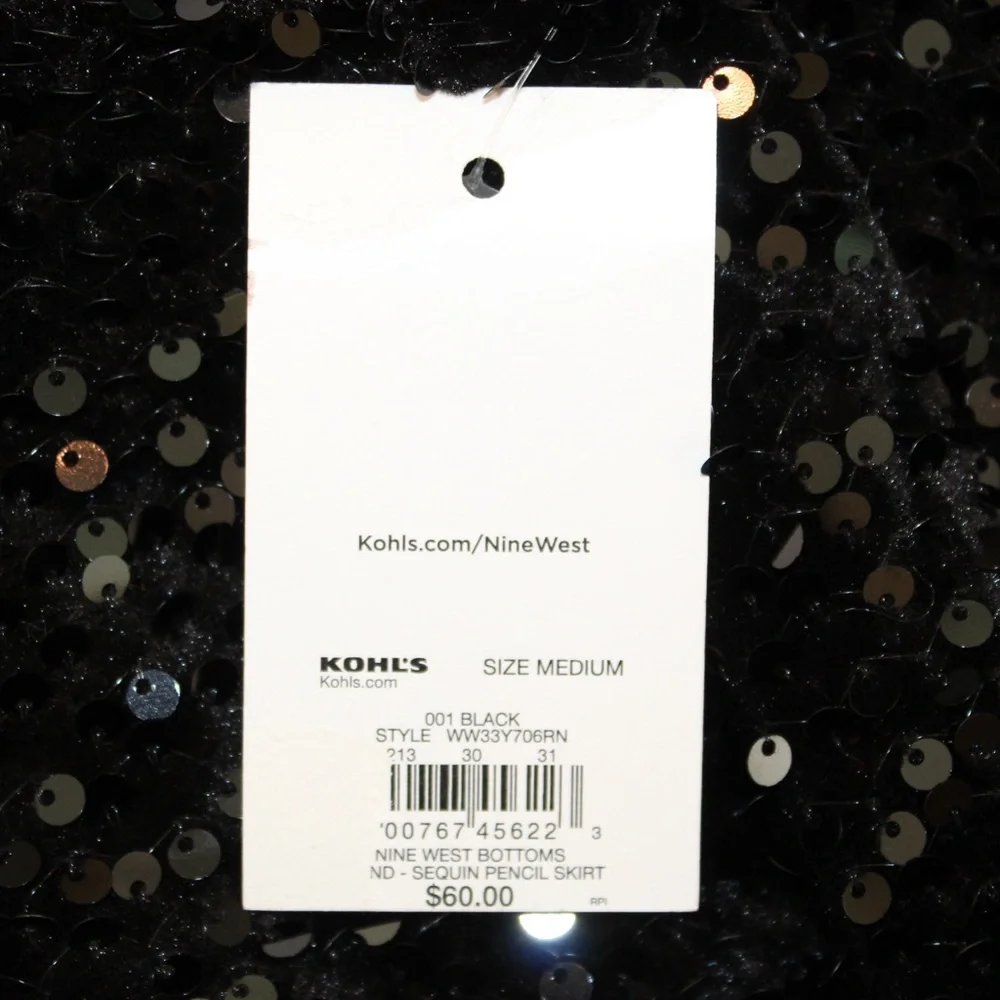 Nine West black sequin pencil skirt (women’s M) (NWT) - Picture 10 of 11